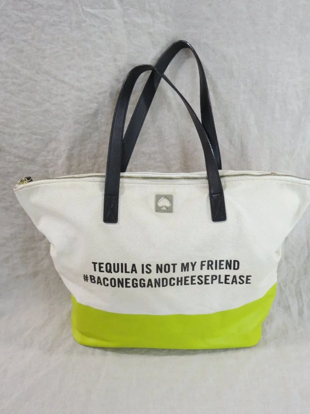 Kate Spade ♠️Large TEQUILA Tote Bag, Canvas, Pockets - Picture 3 of 16